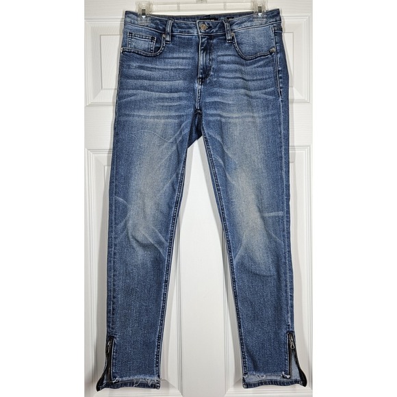Miss Me Denim - Miss Me Ankle Zip Skinny Jeans 27 Blue Whiskering Stretch 28x26 Casual Comfort
